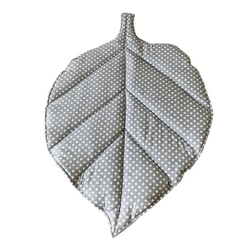 ベイビーキッズプレイマットの葉の形のカーペットが生まれたクロールブランケット綿の床rug 210724
