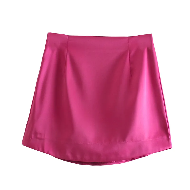 Eleganter roter Damen-Minirock, Sommer, lässig, seitlicher Reißverschluss, hohe Taille, A-Linien-Röcke, Damenmode, schlanker Boden 210430