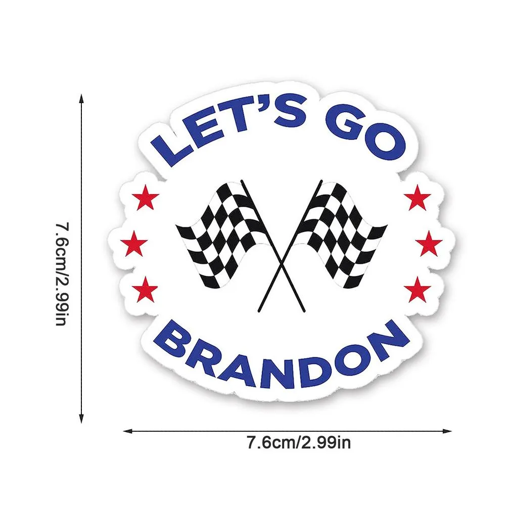 Lets Go Brandon Fun Stickers Rolig Anti-Fading Bildekal för bilfönster Vattenkoppar Bärbara datorer Skateboards Bumpers Boa