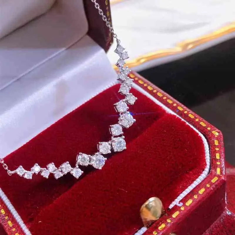 Moda Corea simulata Diamante Diamante Donna 925 Collana d'argento Amore Amore Compleanno Ragazza Regalo Formale Party Pendent collana gioielli Y1204
