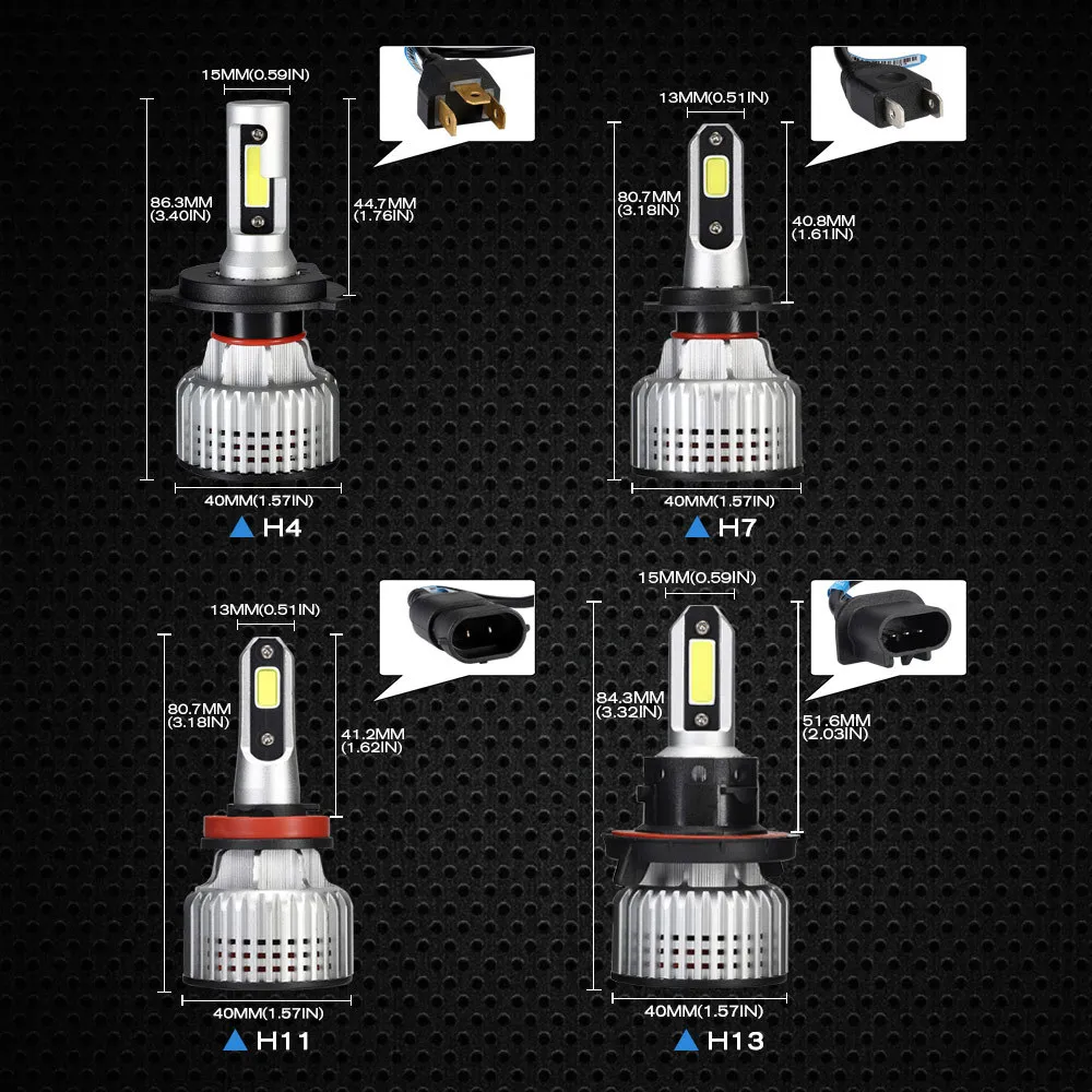 NOVSIGHT H7 LED Autolampen 6500K 72W 10000LM Paar H4 H11 H1 H13 9005 9006 H3 9007 Licht zum Ersetzen der Glühbirne an Autos Lüftergeräusch