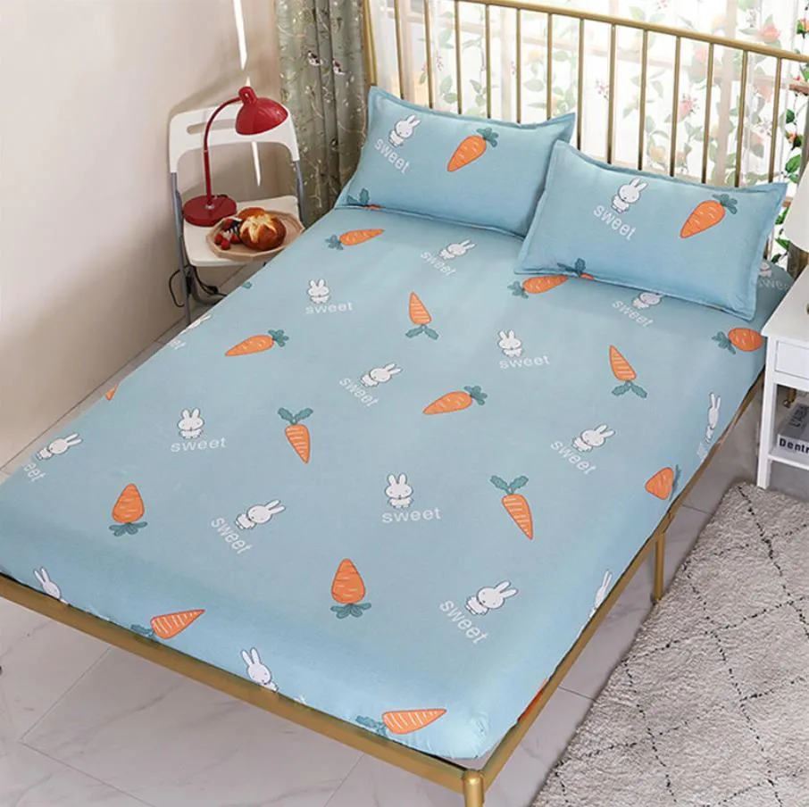 Animaux de mer Drap de lit Tendance Ménage Matelas Protecteur Couverture anti-poussière Couvre-lit antidérapant avec taie d'oreiller Literie F0085 210420