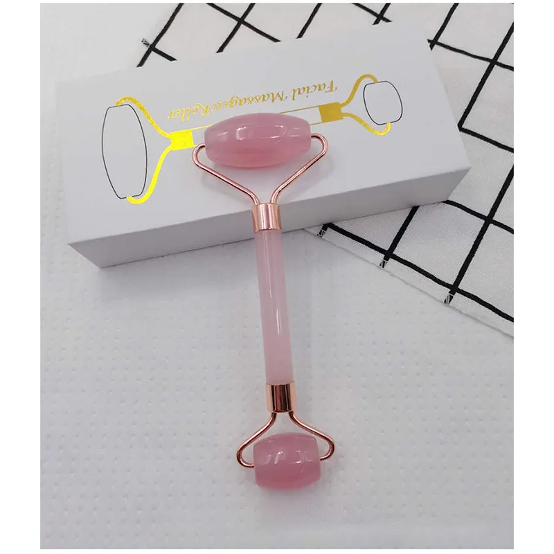 Rullo il viso in resina massaggio Rosa Gua Sha Rulli il viso Pietra gli occhi più sottile Raschietto cosmetico la cura della pelle Strumento di bellezza con confezione regalo Set2349582