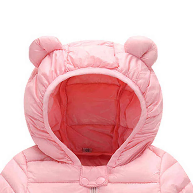 Winter Kinder Warmer Anzug Reißverschluss Top + Hose reine Farbe Schneejacke für Jungen und Mädchen 6 Monate bis 5 Jahre alt 211224