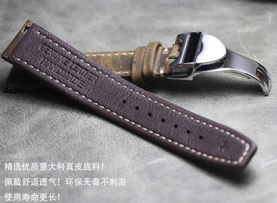 20 21 22 mm echtes Leder -Handnähten Vintage Watch Straps Watchbänder Universal Armband Hochwertige Schnalle für Tudor -Serie H8590636