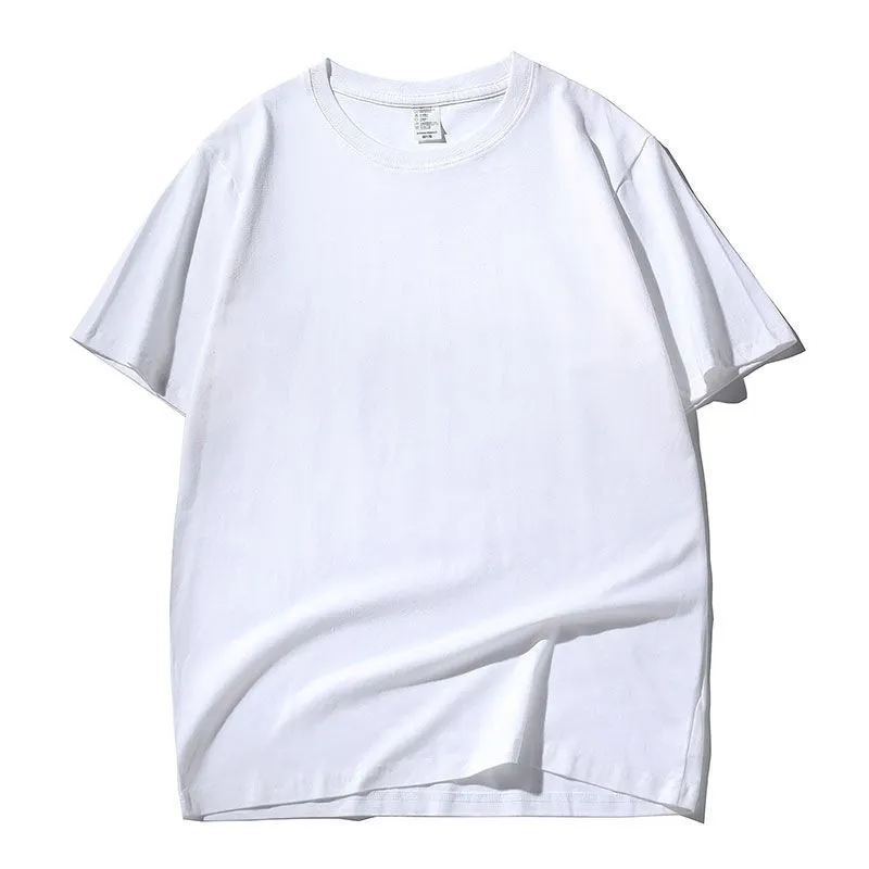 夏の新しい基本的なTシャツメンズファッションデイリーカジュアル100％コットンソフトショートスリーブOネックトップスティーブラックネイビーホワイトグレー210412