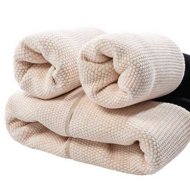 Leggings de forro de algodón de invierno para mujer Grueso Cálido Resistente al frío Elástico Slin-Fit Push Up High Cintura Moda OUC054 211215