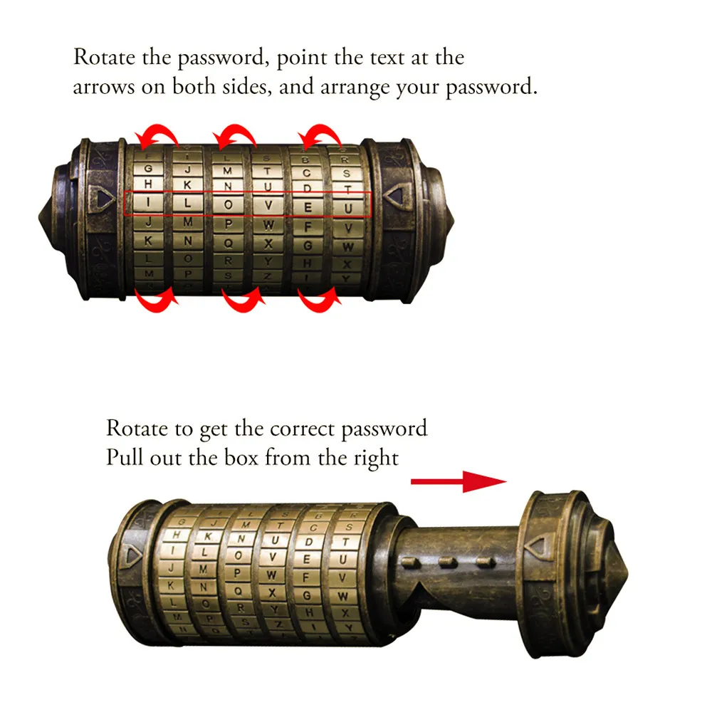 Da Vinci jouets éducatifs métal cryptoex métal cryptex serrures idées cadeaux code serrure da vinci pour épouser amant évasion props256V