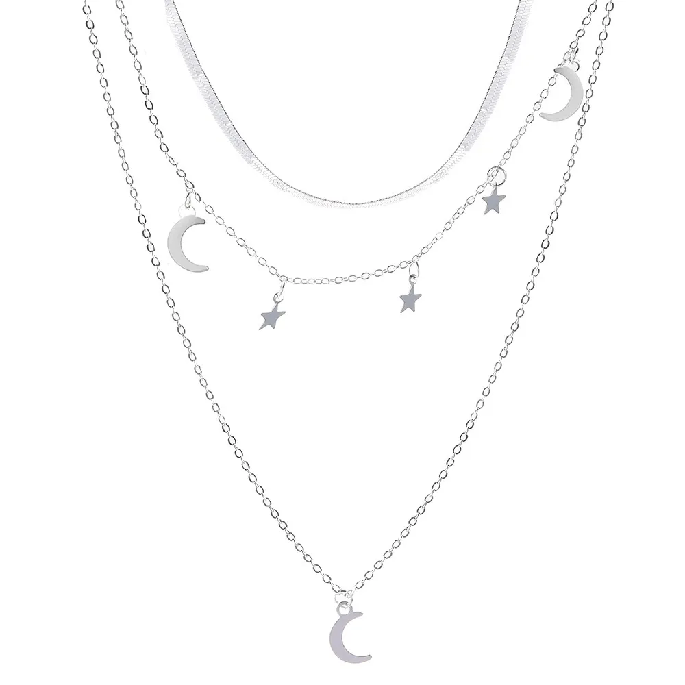 Collier de robe simple Pentagram Moon Loes Collier Collier Chaîne de cou