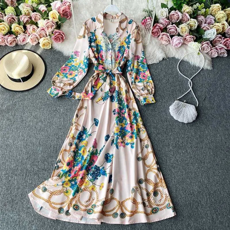 Bohemian Floral Maxi Dress For Women Perfect For Autumn Winter