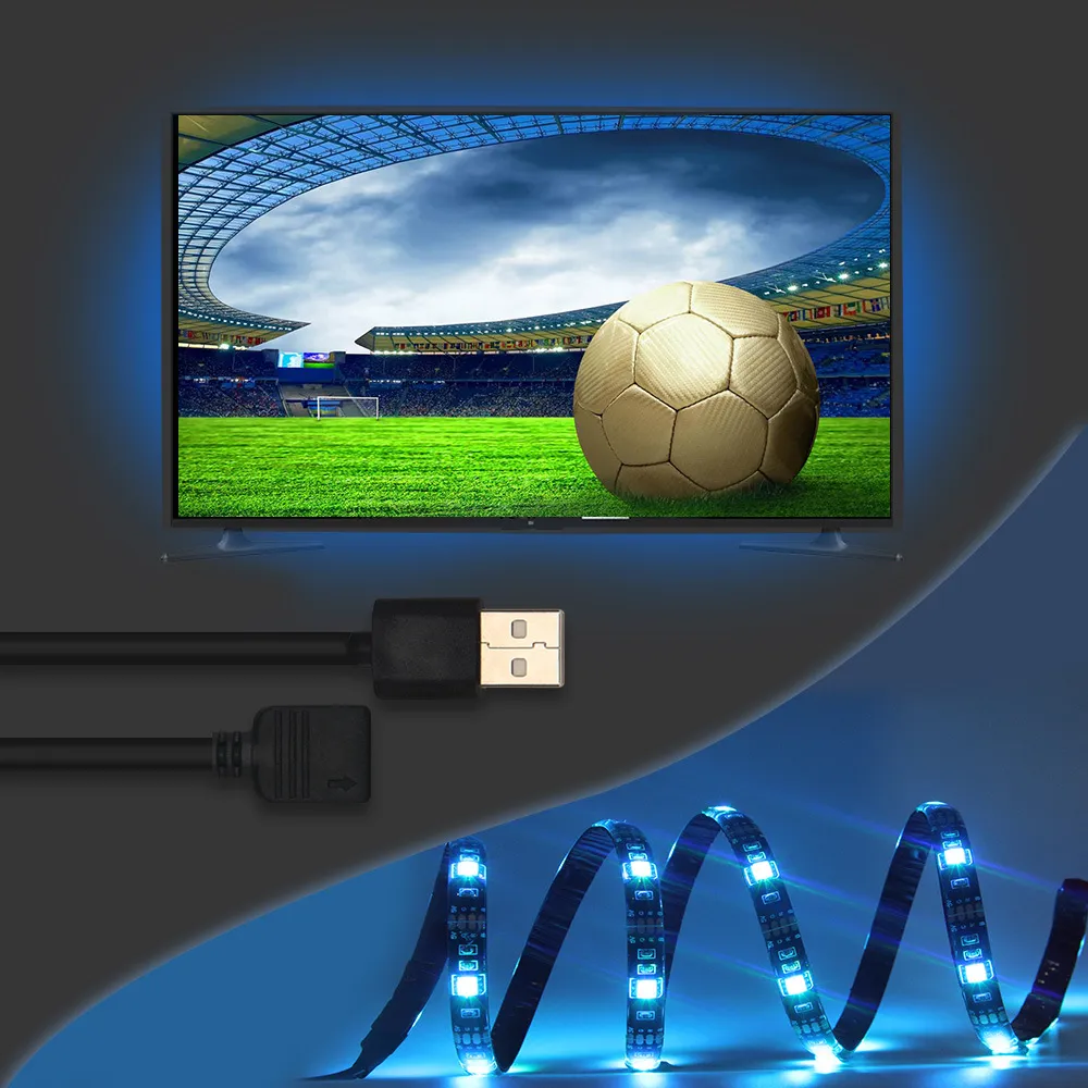 LED şerit ışığı RGB 5050 lamba müzik senkronizasyonu renk uygulaması kontrollü kurşun ışıkları tv arka plan aydınlatma 1m 2m 3m 4m 5m299e