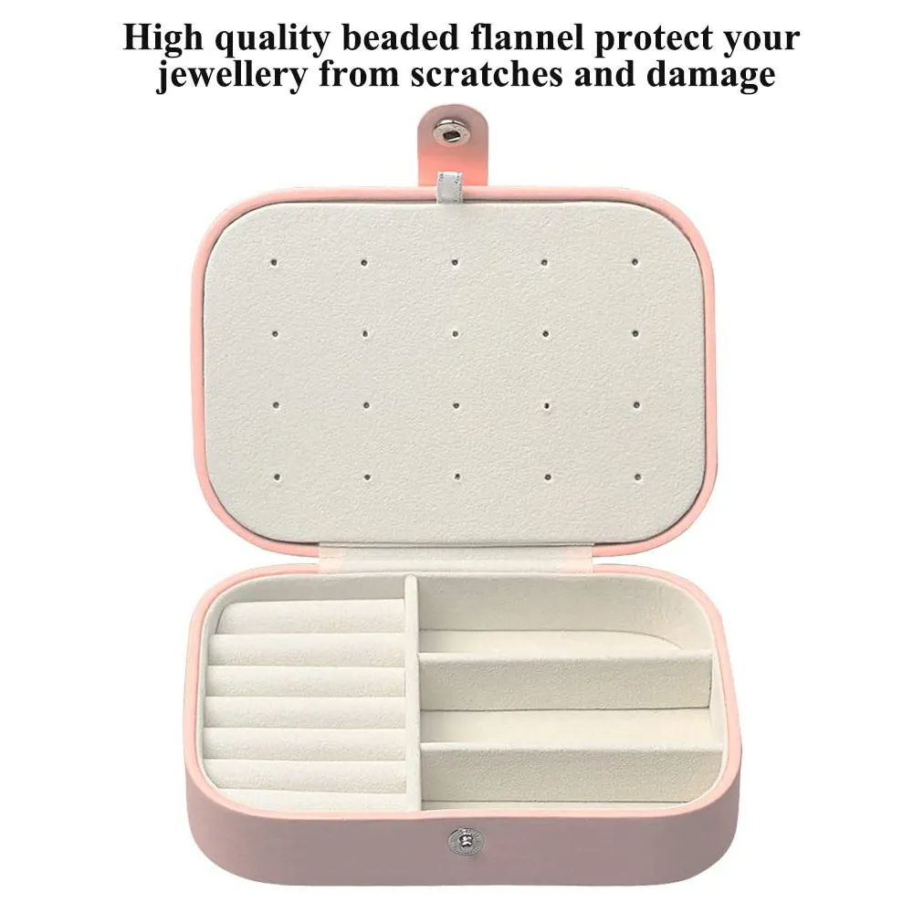 Jewelry Box Organizer Small Travel Portable PU Leather Display Storage Case for Rings Earrings Necklace Bracelets Girls Women290N
