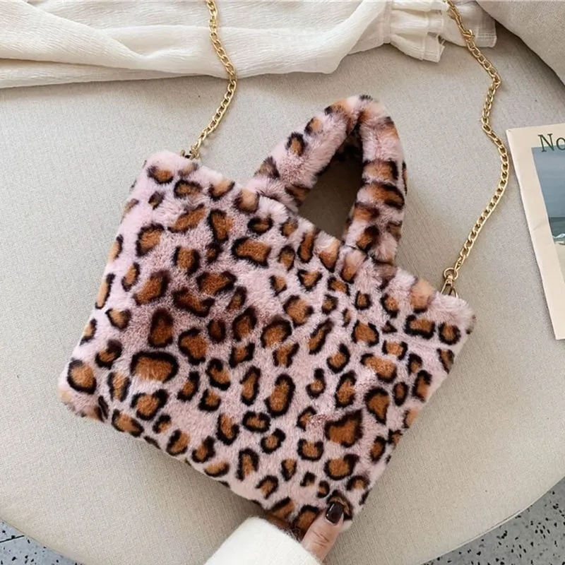 Bolso bandolera de lona con estampado de leopardo para mujer, bolso de mano, bolso de mensajero