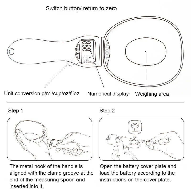 800g / 1g Balance de cuisine Cuillère Nourriture pour animaux de compagnie pour chien Chat Alimentation Tasse à mesurer Portable Amovible avec affichage LED 210615