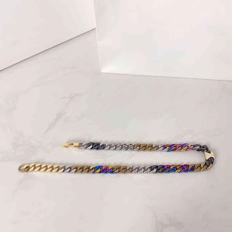 Chaîne Hommes Femmes Amour Colliers Bracelets De Mode Collier Titane Acier Gravé Fleur Couleur Émail Diamant 18k Plaqué Or M200G