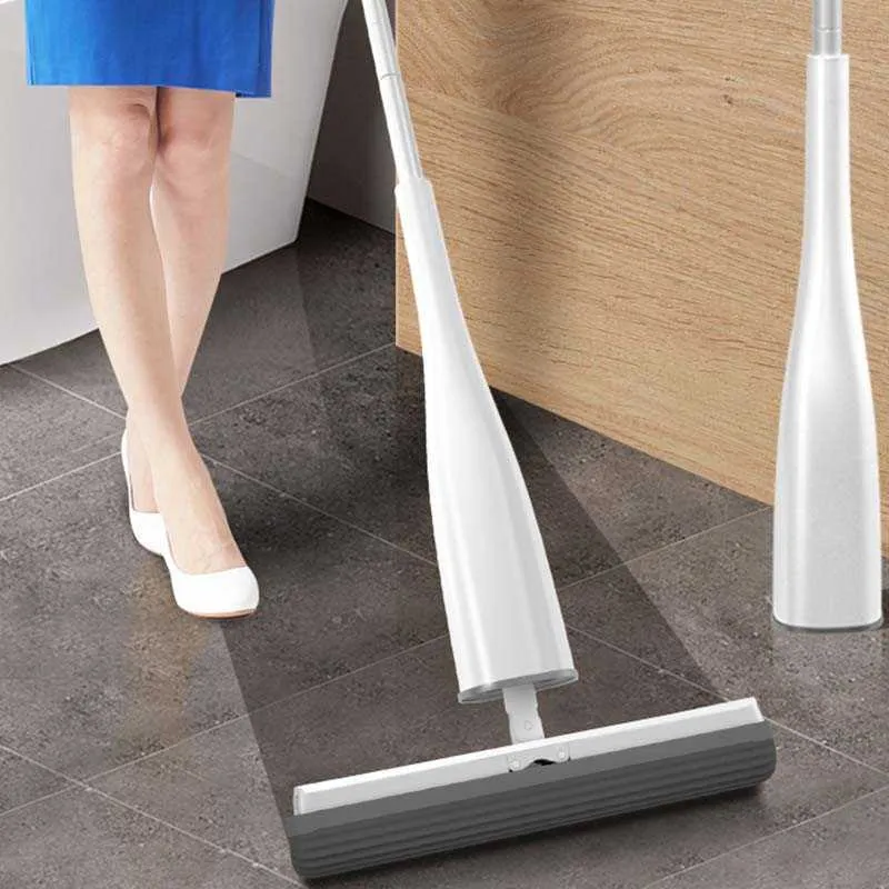 Eyliden Automatic Self-Wringing Mop Flat with PVA Sponge Heads Hand Washing for Bedroom Floor Clean 210830286Q