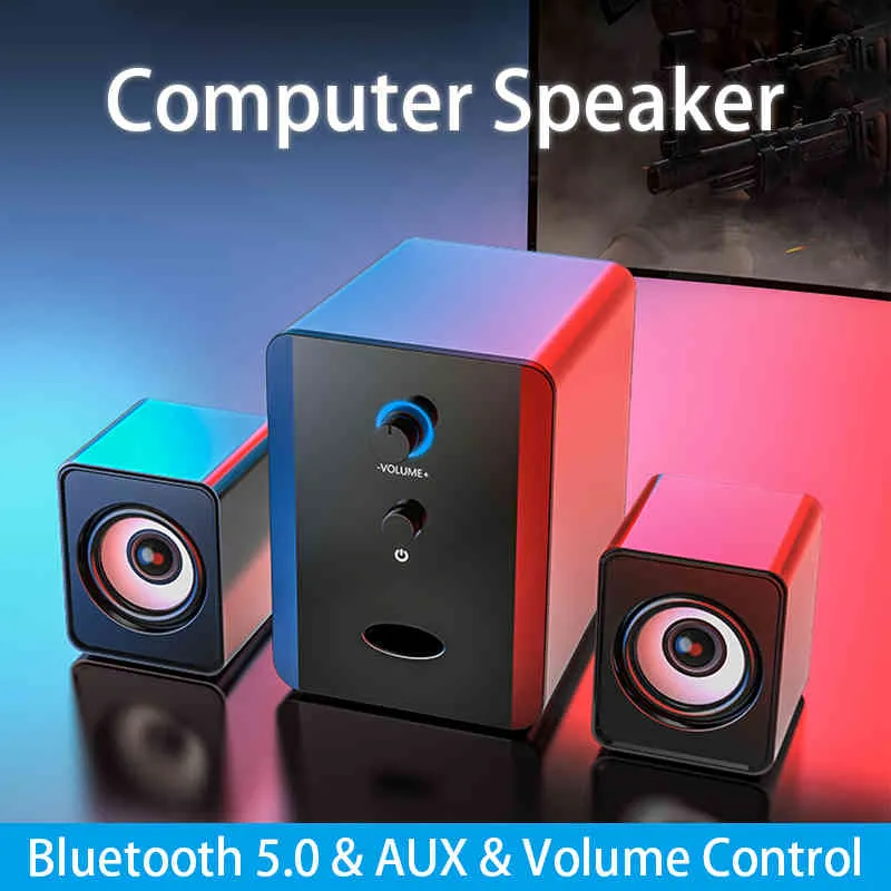 Datorhögtalare PC Home Theatre System med USB 3.5MMplug Bass Stereo Music Player Subwoofer Sound Box