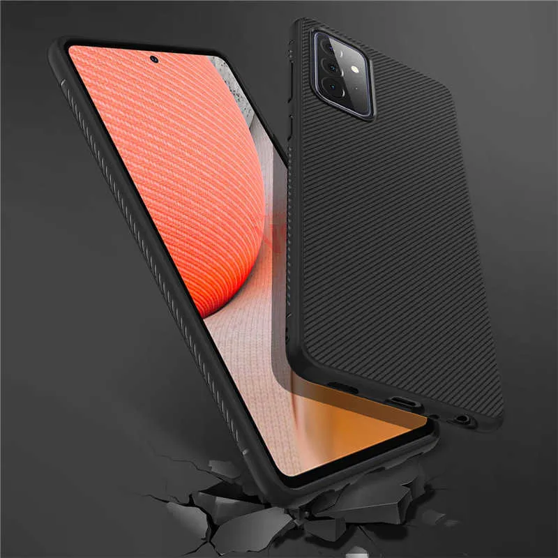 The Mobile Phone Case Is Suitable For Samsung Galalxy A72 Fashion Simple Protective Cover Men's Business Anti-fall TPU Soft Shell Cover