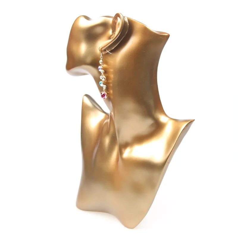 Displaymappförpackningssmycken unikt halsband örhänge byst hartshuvudmodell stativ halsform för fönsterhylla utställning räkning283l