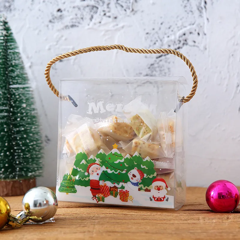 2021 Decorações de Natal Caixa de Doces Transparentes Primavera Festival Presente Portátil Caixa de Presente Biscoito de Doces