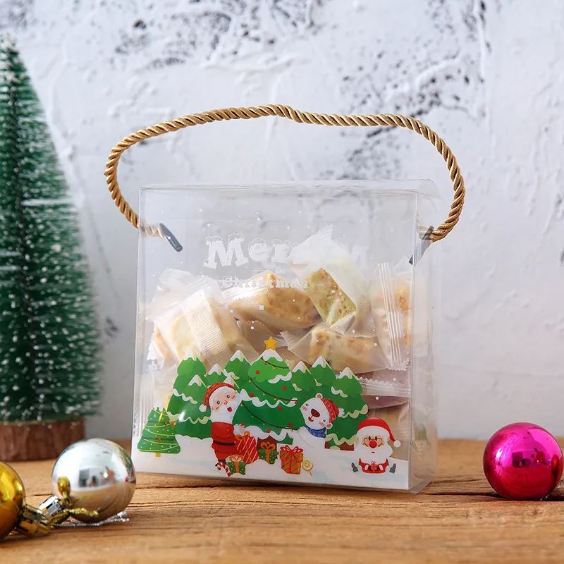 Boîte à bonbons transparente, décorations de noël, cadeau de Festival de printemps, boîte-cadeau Portable pour bonbons et biscuits, 2021