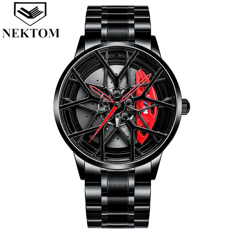 NEKTOM TE-37 Autowiel Horloge Heren Quartz Horloge Drop Luxe herenpolshorloge269K