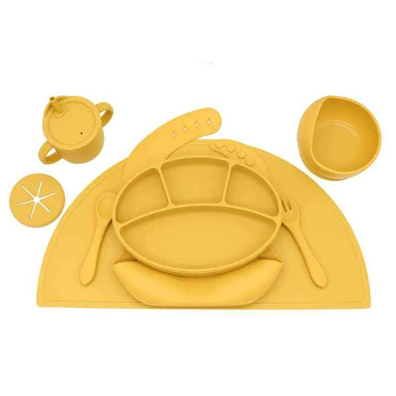 N7ME – ensemble de vaisselle pour bébé, 8 pièces/ensemble, ustensiles pour tout-petits, assiette, bol, cuillère, fourchette, vaisselle sans BPA, cadeaux pour bébé, tasse de collation G1210