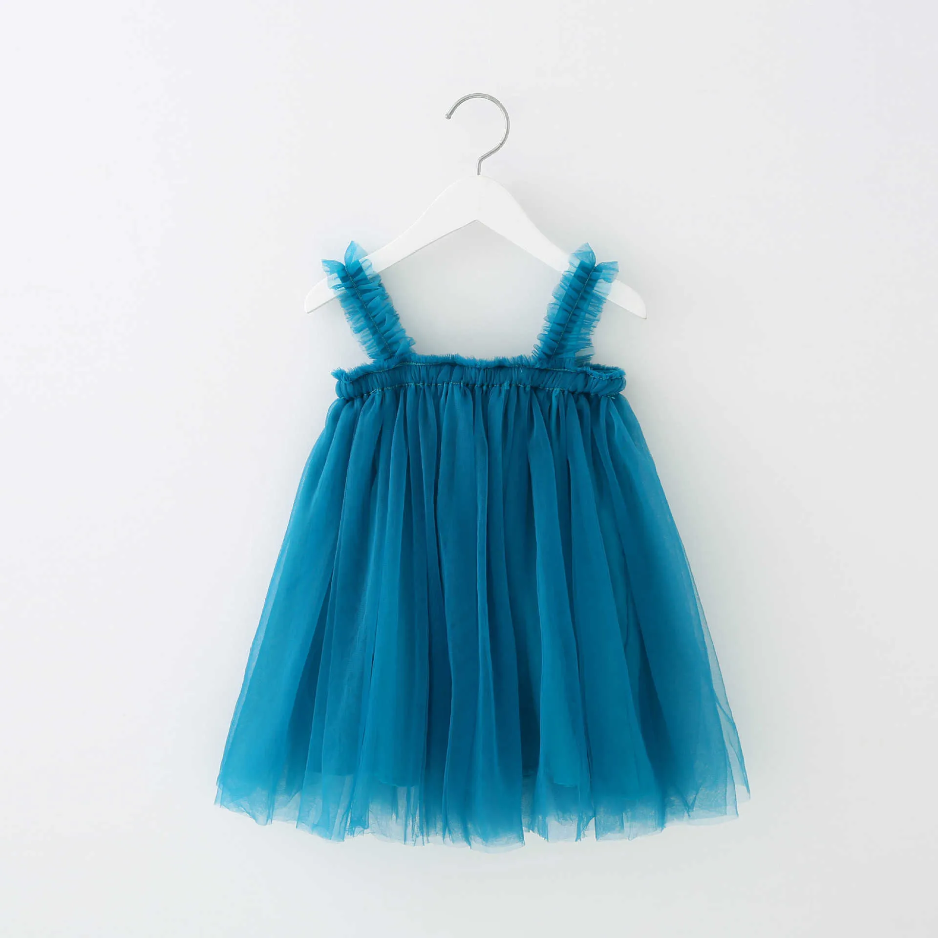 Vestido liso para niña, ropa de verano para niña pequeña, 2021, envío directo, vestido para niña de la escuela 90 a 140, vestido acampanado, ropa de otoño para niño pequeño Q0716