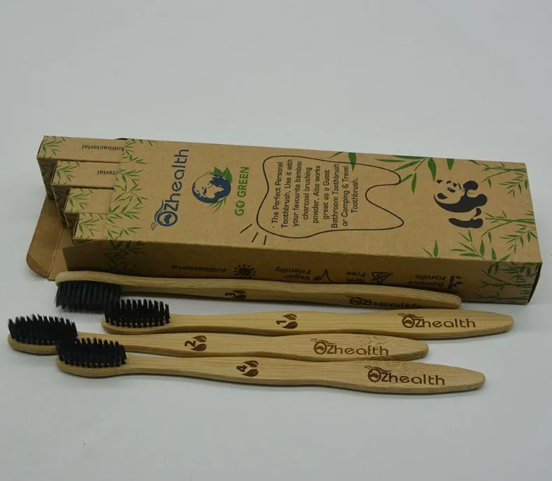 Bambu tandborste uppsättning bambu mjuk tandborste hälsa miljöskydd bambu handtag tandborste för vuxna grossist