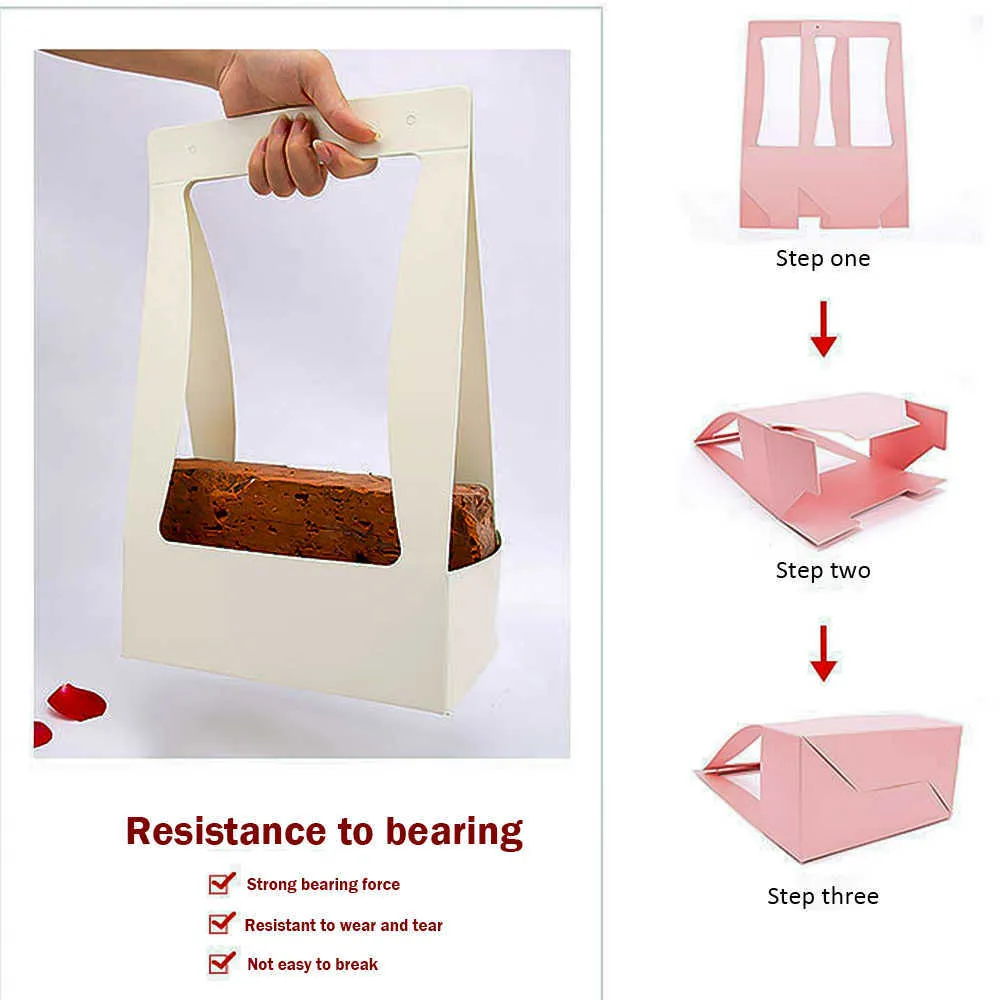 Portable Foldable Flower Box Waterproof Paper Packing Bag Florist Fresh Flower Carrier Bag Handmade Bouquet Basket Wedding Gift Y03487039