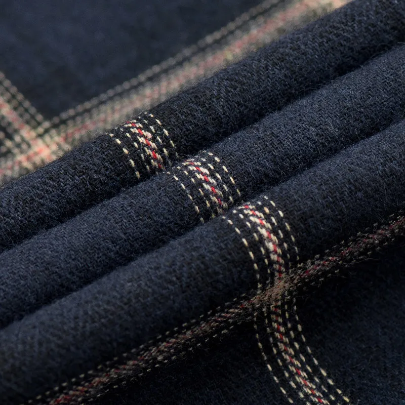 Camicia da uomo scozzese stampata da uomo viola moda casual primavera e autunno maniche lunghe cotone slim fit confortevole alta qualità 220309