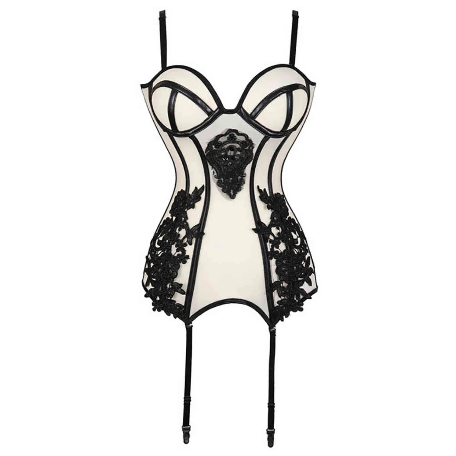 NXY sexy ensemble Sexy Lingerie soutien-gorge Design mode femmes Bustier Corset ceinture taille Floral blanc vêtements de nuit avec jarretière 1130