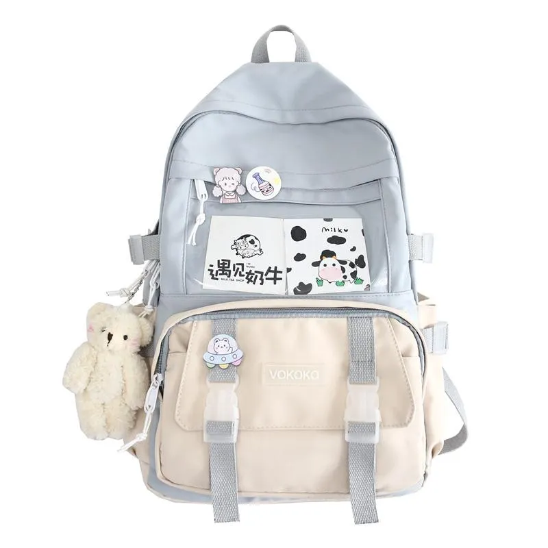 Plecak enopella moda wodoodporna Kobiety nastolatka dziewczyna Kawaii Bookbag Laptop RucksAck Cute Student School Bag Mochila Female301m