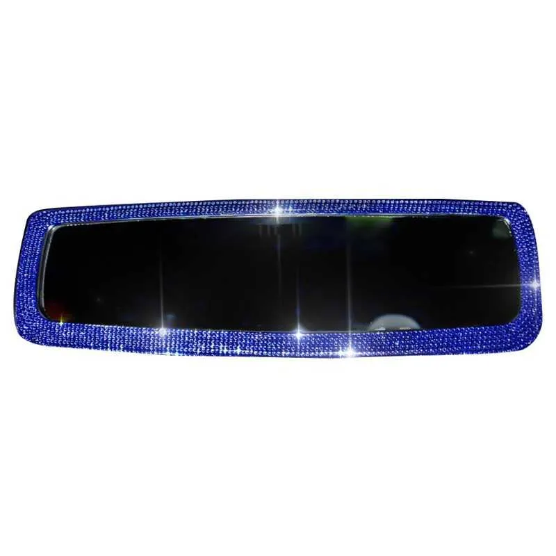 Crystal Diamond Sparkle Universal Car Interior Rear View Mirror Driving Safety Mirror Cover Trim for Women Girls210n