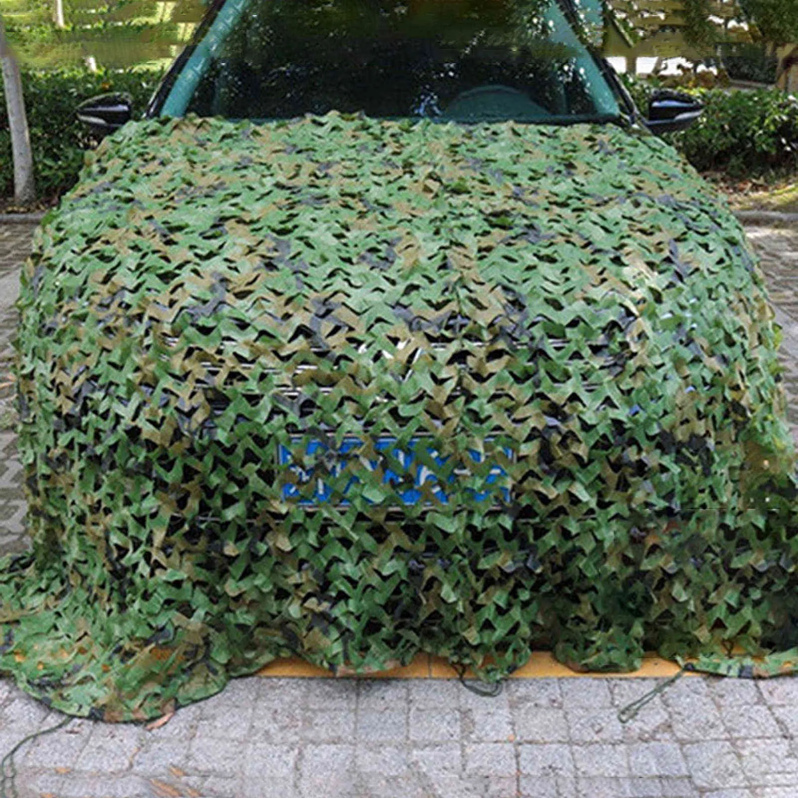 Multi Size Hunting Military Camouflage Net Hiding Mesh Sun Shelter Woodland Camo Camping Sun Shade for Garden Pergolas Awning Y0706