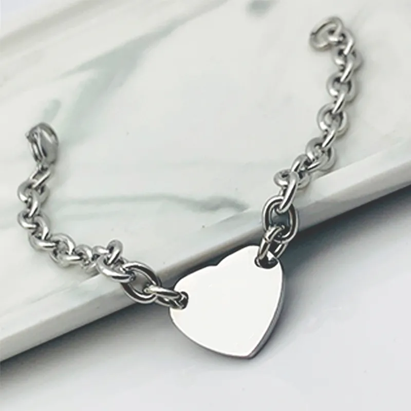 round heart bracelet women stainless steel fashion chain on hand A set of packaging couple jewelry Gift for girlfriend Valentine Day wholesale