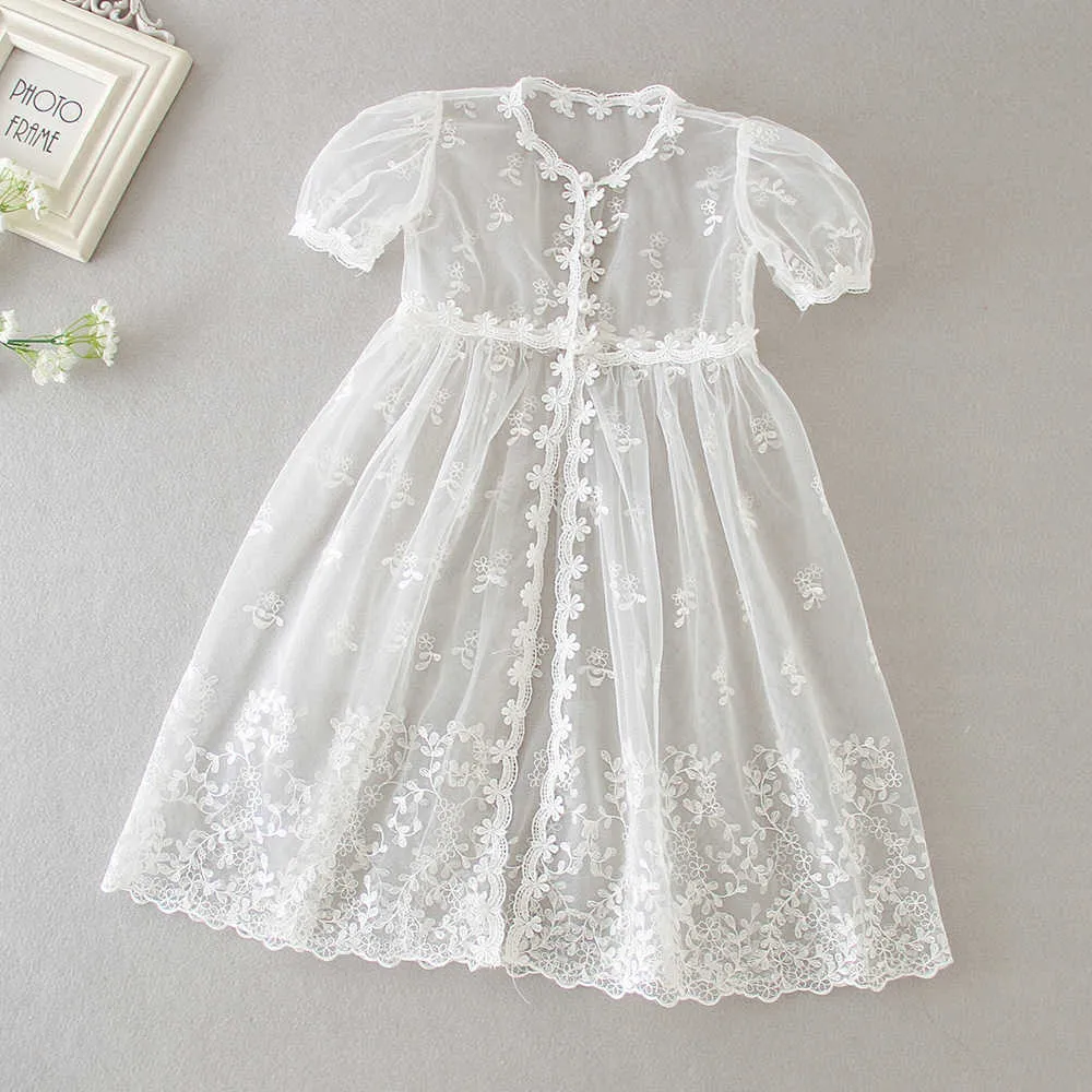 Baby Girl Christening Lace Dress borns Infant White Dresses Children Birthday Outfit Toddler Baptism Boutique Clothes 210615