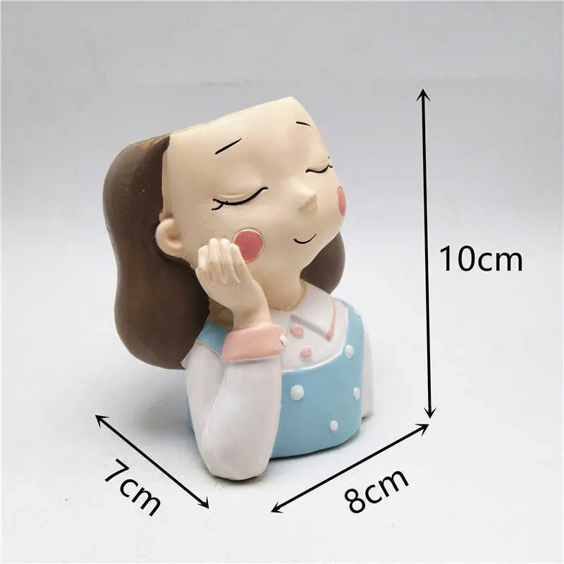 girl concrete flower pot silicone mold baking chocolate resin candle 210903