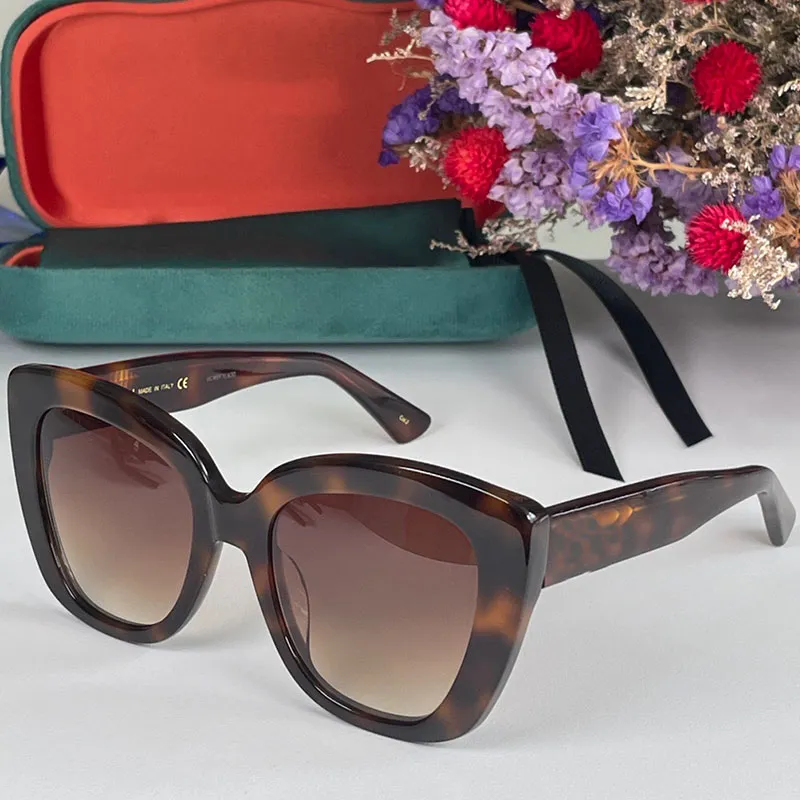 Occhiali da sole firmati 0327S moda donna classica forma cat-eye montatura occhiali da viaggio vacanze fogli realizzare aste con lette in metallo289J