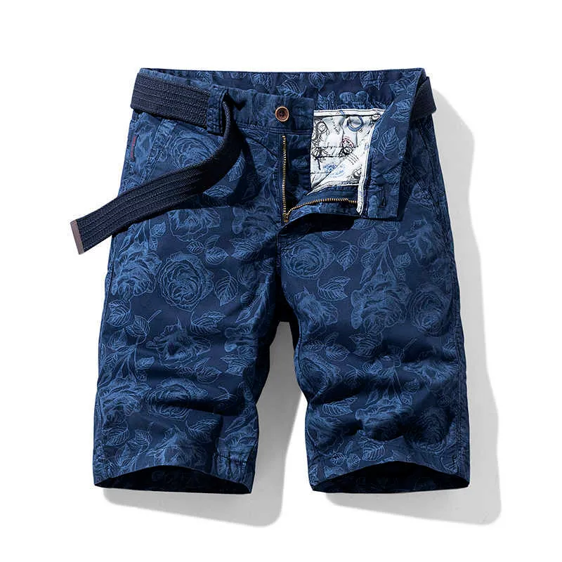Hommes Cargo Shorts Summer Casual Camouflage Mode Modèle Impression Pantalon court Mâle Coton Respirant Legwear 210714