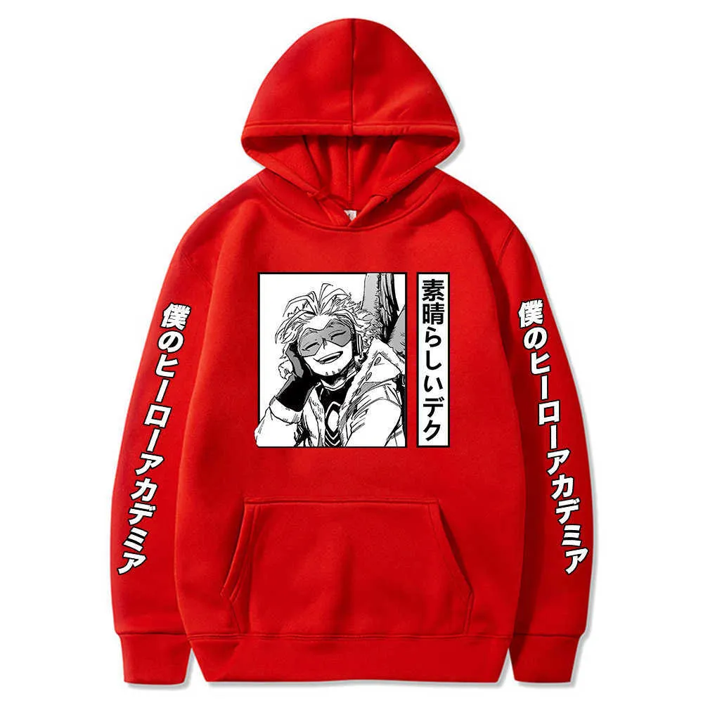 My Hero Academia Hoodies Anime Hawks Bedruckter Hoodie Hip Hop Langarm Streetwear Männlich Y0803