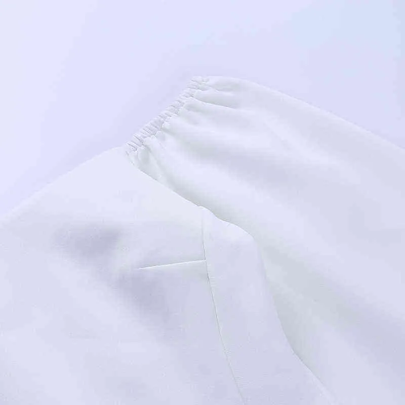 Beyouare, элегантная женская футболка, сексуальная повязка на шею с вырезом-фонариком, однотонные белые топы, осень 2020, повседневная тонкая офисная женская футболка 220207