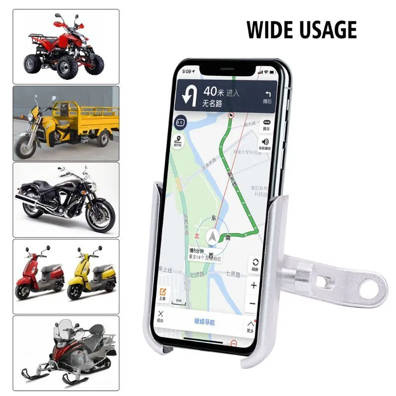 360 grader universal metallcykel motorcykel motorcykel spegel styrbar smart telefon hållare stå Mount Xiaomi Samsung 4