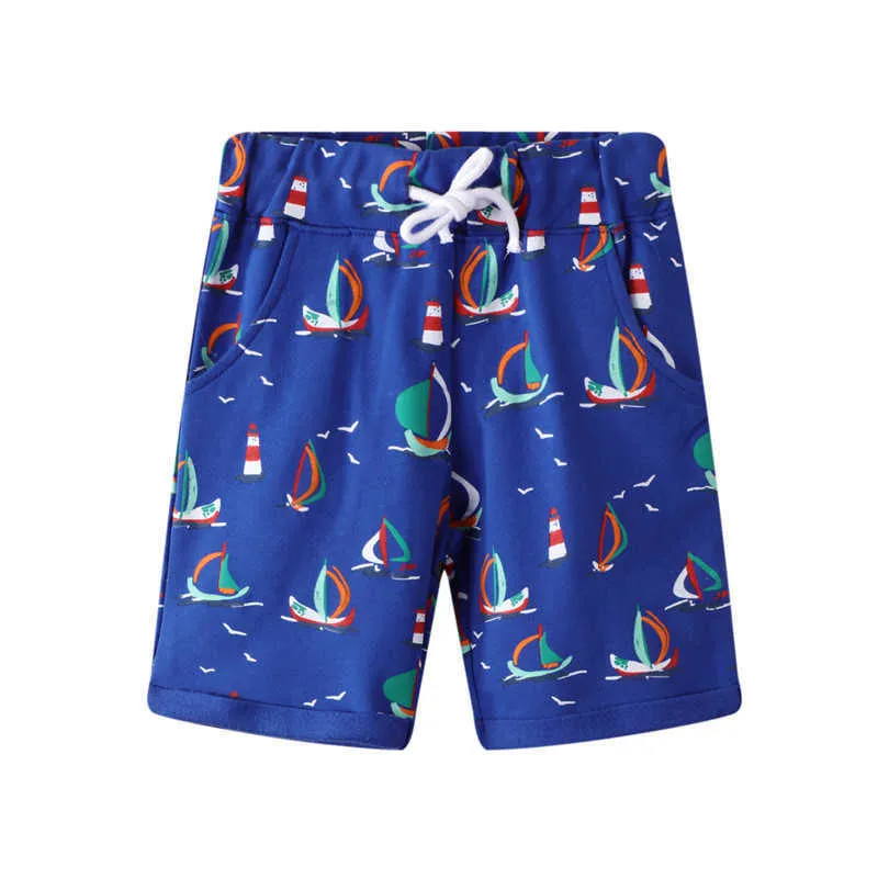 Jumping Meters Summer Drawstring Boys Shorts With Animals Print Fashion Kids Short Pants 210529