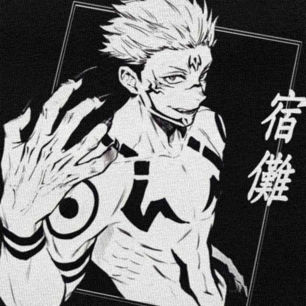 Kawaii Cool Anime Jujutsu Karah Koszulka Mężczyźni Krótki Rękaw Manga Graficzny Tshirt Bawełniany T-Shirt Rymen Sukuna Tee Tops Odzież Y0408
