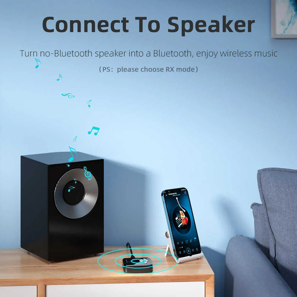 Récepteur Audio Bluetooth 5.0 2 en 1, transmetteur, affichage numérique LED, haut-parleur de voiture sans barrière, convertisseur de musique stéréo, type-c