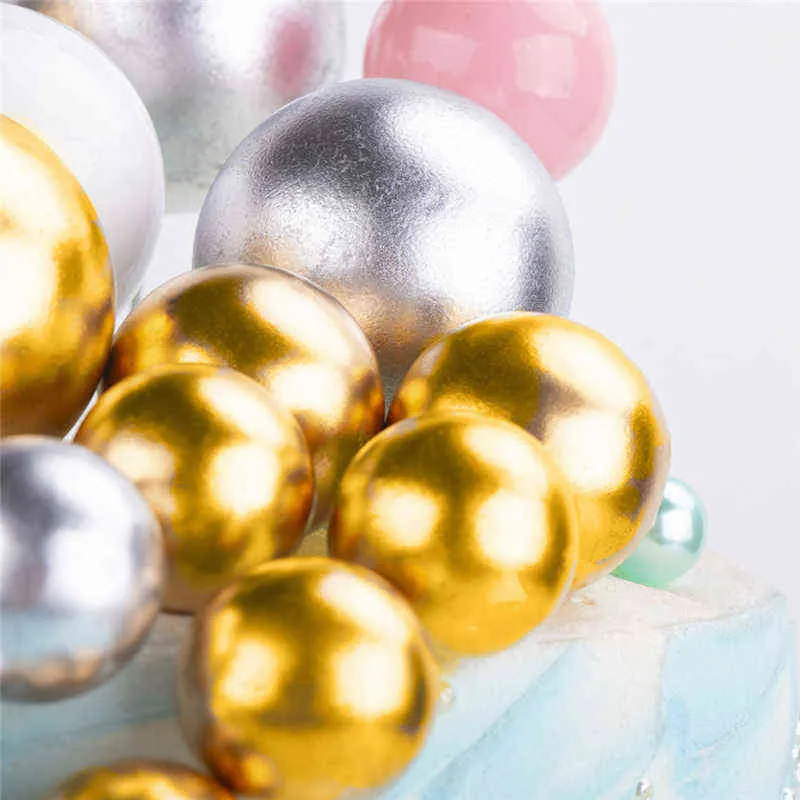 Ball Cake Toppers Fête d'anniversaire Cupcake Topper Arbre de Noël Décor Ornement Baby Shower Party Fournitures Décoration de gâteau 211216
