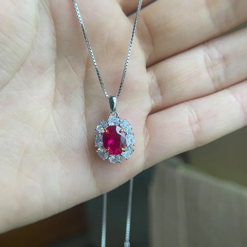 OEVAS RUBY Diamond Bridal Wedding Weadagement Ювелирные изделия Универсальные Изделия Серьги Серьги Стерлингового Серебра 925 Кольцо