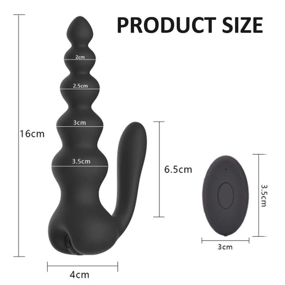 Vibrador inalámbrico para masaje de próstata masculino, tapón Anal, tapón Anal, estimulador del punto G, vibrador de silicona, juguetes atractivos para hombre Gay2440