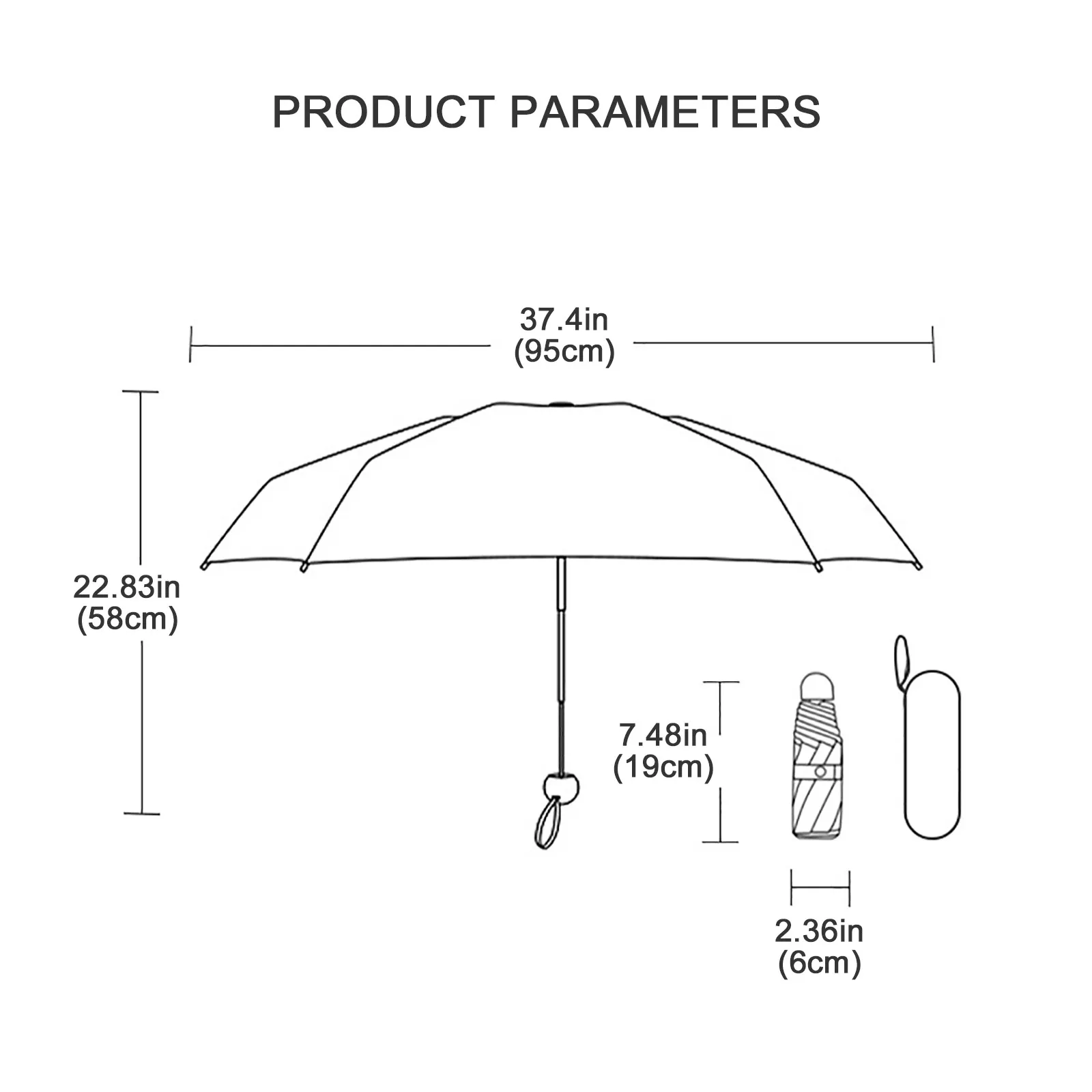 Mini ombrello Ombrelli tascabili da donna Piccoli ombrelli pieghevoli leggeri anti-UV anti-UV la pioggia Conservare facilmente Para
